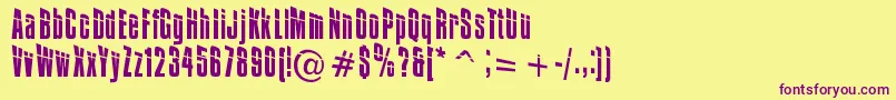 Impossible0Plus30 Font – Purple Fonts on Yellow Background