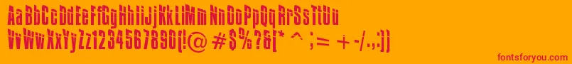 Fonte Impossible0Plus30 – fontes vermelhas em um fundo laranja