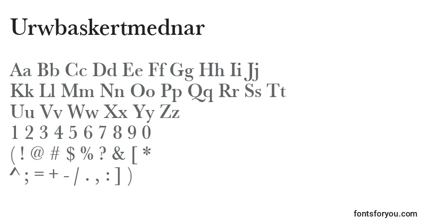Urwbaskertmednar Font – alphabet, numbers, special characters