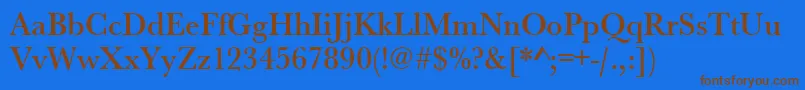 Urwbaskertmednar Font – Brown Fonts on Blue Background