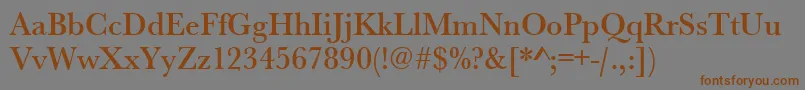 Urwbaskertmednar-Schriftart – Braune Schriften auf grauem Hintergrund