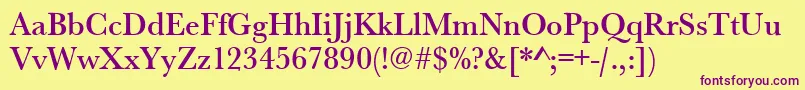 Urwbaskertmednar Font – Purple Fonts on Yellow Background