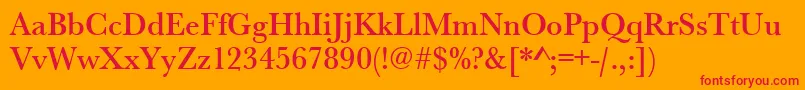 Urwbaskertmednar Font – Red Fonts on Orange Background