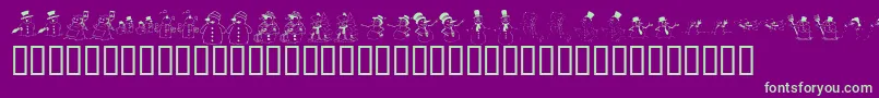 KrSnowPeople Font – Green Fonts on Purple Background