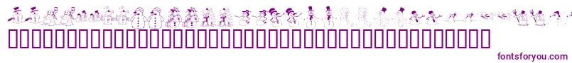 KrSnowPeople-fontti – violetit fontit valkoisella taustalla