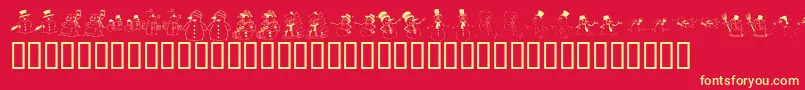 KrSnowPeople Font – Yellow Fonts on Red Background