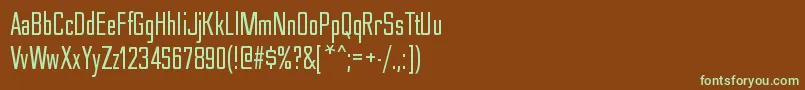 Шрифт NesobritecdRegular – зелёные шрифты на коричневом фоне
