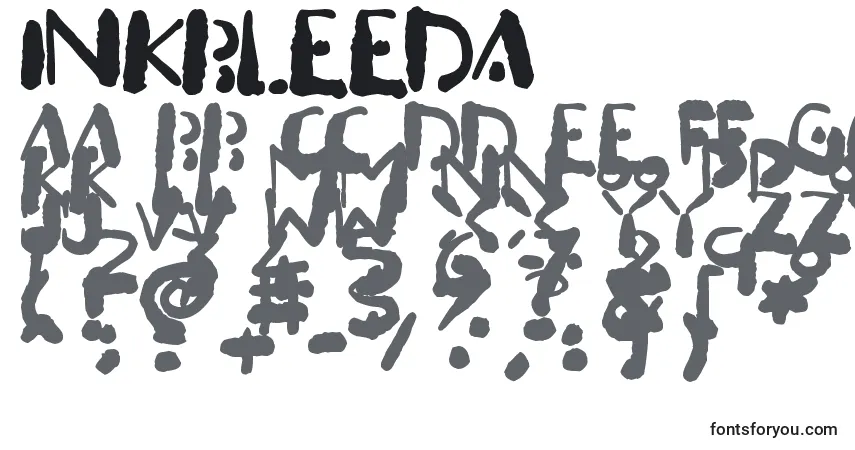 Schriftart Inkbleeda – Alphabet, Zahlen, spezielle Symbole