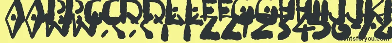 Inkbleeda Font – Black Fonts on Yellow Background