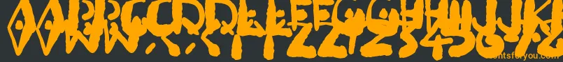 フォントInkbleeda – 黒い背景にオレンジの文字
