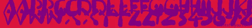 Czcionka Inkbleeda – fioletowe czcionki na czerwonym tle