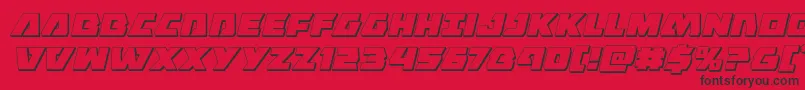 Eaglestrike3Dital-Schriftart – Schwarze Schriften auf rotem Hintergrund
