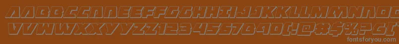 Eaglestrike3Dital Font – Gray Fonts on Brown Background