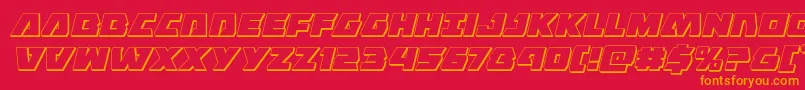 Eaglestrike3Dital Font – Orange Fonts on Red Background