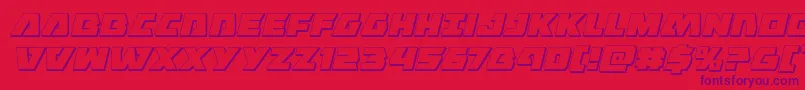 Eaglestrike3Dital-Schriftart – Violette Schriften auf rotem Hintergrund