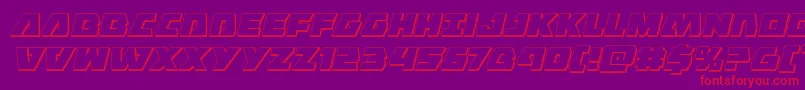 Eaglestrike3Dital-Schriftart – Rote Schriften auf violettem Hintergrund