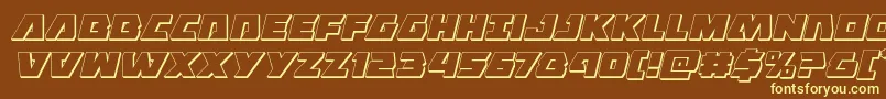 Eaglestrike3Dital Font – Yellow Fonts on Brown Background