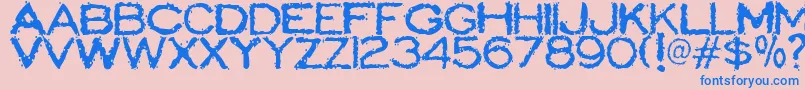 ScatterbrainedRestrained Font – Blue Fonts on Pink Background
