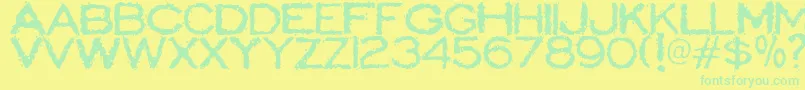 Police ScatterbrainedRestrained – polices vertes sur fond jaune