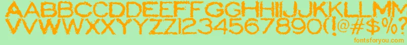 ScatterbrainedRestrained Font – Orange Fonts on Green Background