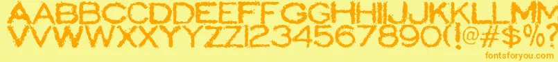 ScatterbrainedRestrained Font – Orange Fonts on Yellow Background