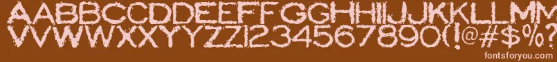 ScatterbrainedRestrained Font – Pink Fonts on Brown Background
