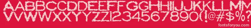 ScatterbrainedRestrained Font – Pink Fonts on Red Background