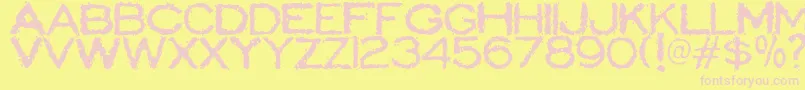 ScatterbrainedRestrained Font – Pink Fonts on Yellow Background