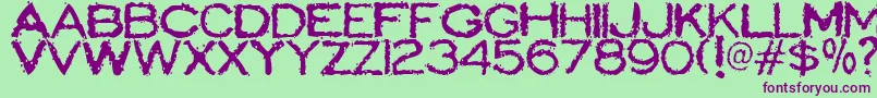 ScatterbrainedRestrained Font – Purple Fonts on Green Background