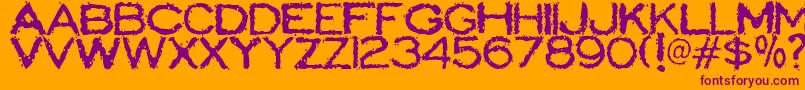ScatterbrainedRestrained Font – Purple Fonts on Orange Background