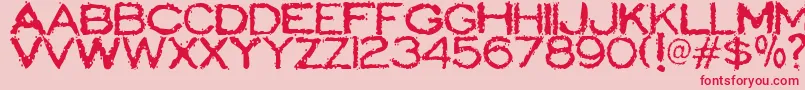 ScatterbrainedRestrained Font – Red Fonts on Pink Background