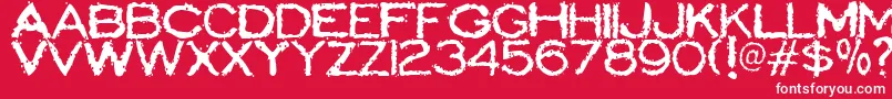 ScatterbrainedRestrained Font – White Fonts on Red Background