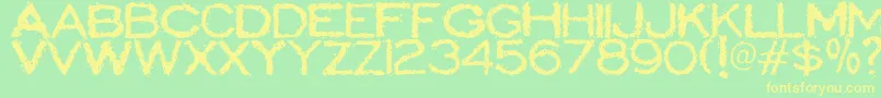 ScatterbrainedRestrained Font – Yellow Fonts on Green Background