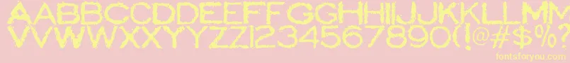 ScatterbrainedRestrained Font – Yellow Fonts on Pink Background