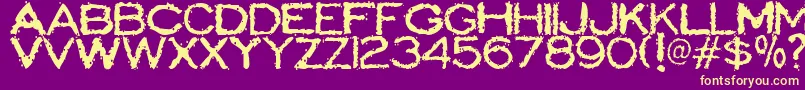 ScatterbrainedRestrained Font – Yellow Fonts on Purple Background