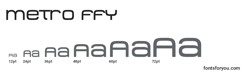 Размеры шрифта Metro ffy