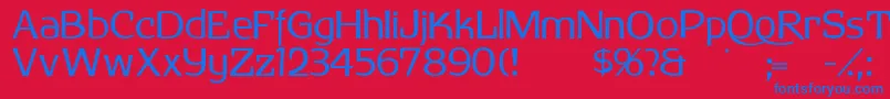 Herdeckesans-Schriftart – Blaue Schriften auf rotem Hintergrund