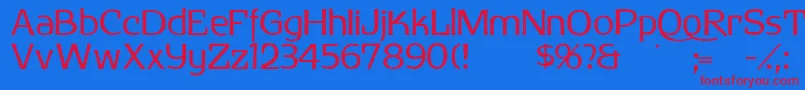 Herdeckesans Font – Red Fonts on Blue Background