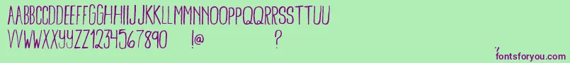 BambooBrisk Font – Purple Fonts on Green Background
