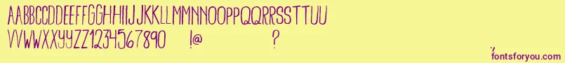 BambooBrisk-Schriftart – Violette Schriften auf gelbem Hintergrund