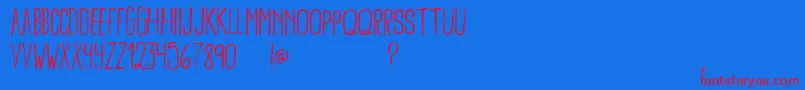 BambooBrisk Font – Red Fonts on Blue Background