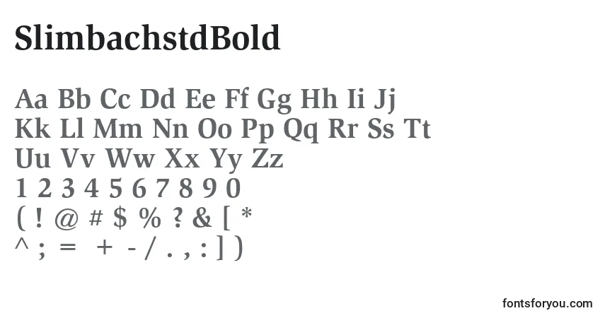 A fonte SlimbachstdBold – alfabeto, números, caracteres especiais