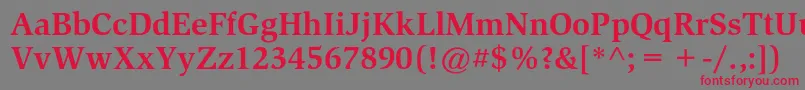 SlimbachstdBold Font – Red Fonts on Gray Background
