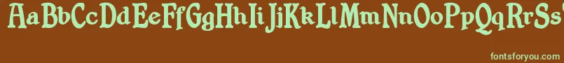 ShrewsburyTitlingBold-fontti – vihreät fontit ruskealla taustalla