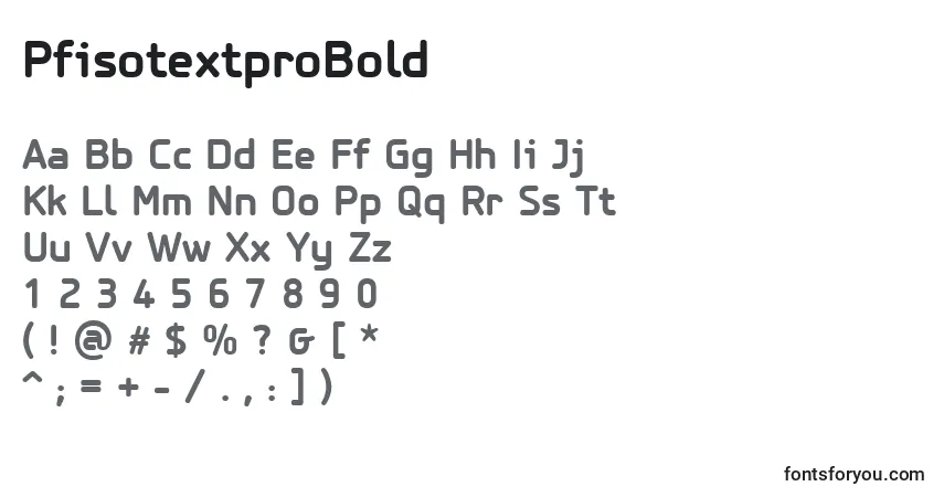 Schriftart PfisotextproBold – Alphabet, Zahlen, spezielle Symbole