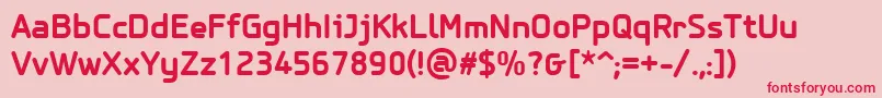フォントPfisotextproBold – ピンクの背景に赤い文字
