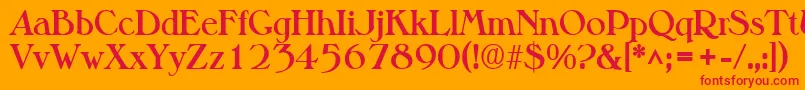 MelbourneBold-Schriftart – Rote Schriften auf orangefarbenem Hintergrund