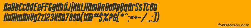 Шрифт SfPortMckenzieExtendedBoldItalic – чёрные шрифты на оранжевом фоне