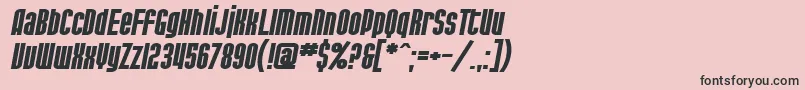 Шрифт SfPortMckenzieExtendedBoldItalic – чёрные шрифты на розовом фоне