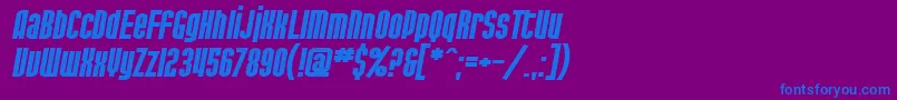 SfPortMckenzieExtendedBoldItalic-Schriftart – Blaue Schriften auf violettem Hintergrund